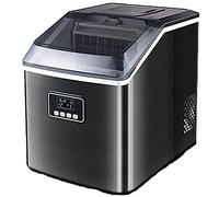 Ice Cube Maker,25Kg/24H Stainless Steel Counter Top Ice Machine With Automatic Self-Cleaning,Timer Function, Three Ice Block Thicknesses Available, For Home Office Party Bar, LJJY-KK