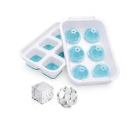 Ice Cube Mold, 2 Large Ice Cube Containers with Lids, Ice Hockey Mold, Square Ice Cube Mold, Whiskey Football Ice Cubes, Baby Food