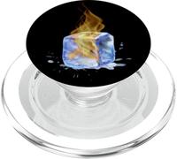 Ice Cube On Fire para los Amantes del Dibujo sobre Hielo y Pintura PopSockets PopGrip para MagSafe