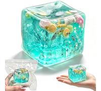 Ice Cube Squishy, Ice Cubes Marine Shells Squishy Square Shape, Soft Fidget Slow Rise Stress Balls, Anxiety Relief Stress for Adults (1Pc)