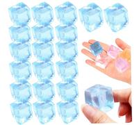 Ice Cube Stress Ball 20PCS 0.9 Silicona Flexible Bloque de Hielo Transparente Juguetes para Apretar Bolas de Estrés Juguete de Alivio Portátil para Oficina, Fiesta, Color Aleatorio, Juguete de Alivio