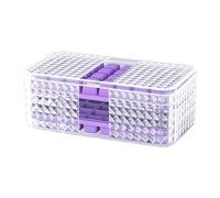 Ice Cube Tray 64 Grids Double Layer Easy Release Ice Maker Mold with Lid for Cocktail Whiskey Coffee Food Grade Plastic Material Efficient Freezing Durable Design (Púrpura)