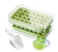 Ice Cubes Trays for Freezer | Rotating Clear Reusable Easy Release Container with Lid,Ice Block Tray with Lid,for Refrigerator Freezer Dining Family Food Drinks Whiskey Cocktail