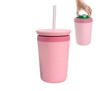 Ice Cylinder Mold - with Lid & Straw Portable Mini Easy Release Silicone,Drinks Cocktails Ice Cup - for Bourbon Soda Party Home RV Office