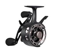 Ice Fishing Reel, Rapid Ratio Mechanism, Aluminum Drum Build with Feature, Authentic Smooth Rotation Design Set, Cold Season Jigging Tackle Accessory, Lake Vertical Catching Equipment