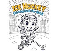 Ice hockey coloring book for girls. Fun and Empowering Girls in Ice Hockey world, illustrations made for Girls Ages 6-12.