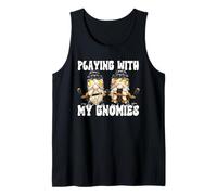 Ice Hockey GNOME Grandma and Grandpa Love Winter Holiday Camiseta sin Mangas