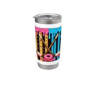 Ice Hockey Ice Cream Drip Boys American Flag Youth Players Vaso térmico de acero inoxidable de doble pared