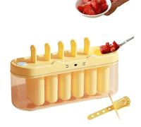 Ice Lolly Mold, 6 Cavity Silicone Maker Reusable Dessert Tray DIY Juice Milk Jam Ice Cream Mold, Summer Chilled Treat Making Kit for Family Kids Home Party Camping Holiday Use