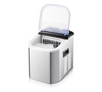 Ice Maker Machine for Countertop 24 Cubes Ready in 10-15 Mins Make 2000 Pcs Ice in 24 Hrs Automatic Ice Falling Full Ice Alarm Water Shortage Shutdown Ice Cube for Home Office Bar Stainless steel