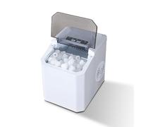 Ice Maker Machine, Ice Makers Countertop Self-Cleaning with 9 Cubes in 6 Minutes 26lbs Daily 2 Sizes Bullet Ice for Drinks and Outdoor Parties (White)