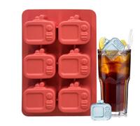Ice Maker Mold, TV Themed Silicone Tray, 6,3 x 4,33 x 0,79 pulgadas, 6 ranuras de diseño con sellado Lid and Food Safe Construction for Whiskey Juice Cocktails Kitchen Bar Entertaining Needs