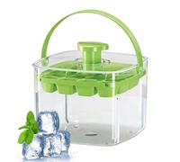 Ice Maker Tray - Easy Release Press Efficient Layered Tray With Bin And Lid | Airtight Odor Protection Ice Molds For Cocktails | For Chilling Drinks, Cocktail, Beverage, Party