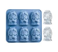 Ice Mold - 6 Cavity 3D Praying Jesus Silicone Ice Tray | Non-Stick Religious Mold For Whiskey Cocktails Soda Juice Lemonade For Kitchen Party Picnic Pool