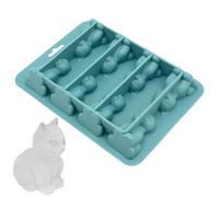 Ice Mold, Cat Icy Block Maker, 8.58x6.22x1.18 Inches 8 Cavity 3D Silicone Tray, Flexible and Reusable Design for Cocktails, Coffee, Juice, Party Drinks, Home Use, Travel, Gatherings