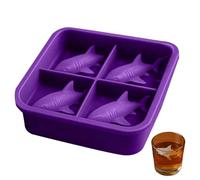 Ice Mold Shark Shape, 4 Cavity Maker Tray, Kitchen Accessory with Reusable Feature, Beverage Supply with Creative Details, Party Category, Freezer Tool for Home Restaurant Picnic Camping Family