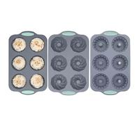 Ice Mold - Silicone Molds, Wreath Design Non Stick Blocks Maker, 3 Pieces Ice Tray Set Mould | For Kitchen Drinks Beverage Cocktail Donuts Soap Chocolate Pasty DIY Bakery Holidays Christmas