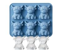Ice Mold Tray, 3d Cow Ice Maker, Reusable Silicone Molds, Fun Beverage Cooling Tool, Artistic Kitchen Gadget for Water Drinks Cocktails Home Refrigerator Baking Party Use 6.3x5.31 Inches