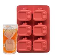 Ice Mold Tray, TV-Shaped Silicone, 6-Cavity Ice Maker, Lidded Reusable Design, Food-Grade Flexible Build, Perfect for Wine Whiskey Juice Cocktails Home Restaurant RV