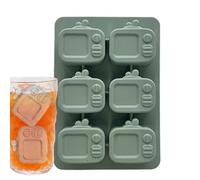 Ice Mold, TV-Shaped Silicone Ice Maker, 6-Cavity Lidded Freezer Tray, Reusable Beverage and Baking Mould, Ideal for Wine, Whiskey, Juice, Cocktails, Home, Restaurant, RV, Party Use