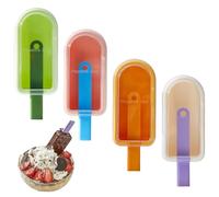 Ice Molder, 4 Pieces Silicone Ice Pop Makers, Easy Release Tray, Reusable Maker with Sticks, Fun Mold for Kids Adults Ice Cream Desserts and More, 6.46x2.52x1.34 inches