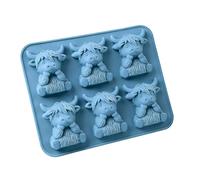 Ice Molds, 6-Cavity Cow Nonstick Maker, Silicone Ice Tray, Funny Baking Molds, Fun Ices Cube Tray for Freezer Cocktail Bourbon Candy Chocolate Jelly Dessert Party Holiday Home Bar