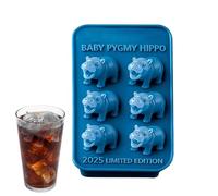 Ice Molds - 6 Cavity Hippo Kitchen Gadget, Flexible Ice Maker | Beverage Freezing Mold Set, Reutilizable Silicona Cube Tray With Easy Release Design For Cocktails Tea Coffee Home Camping Party