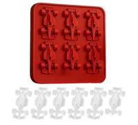Ice Molds, 6 Grid Silicone Freezer Tray, Reusable Easy Release Cube Maker with Fun Race Car Shape, Flexible Bpa Design, Chilling Bourbon, Wine, Whiskey, Cocktails 7.09x7.09in