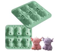 Ice Molds Silicone - 6-Cavity Cow Mold, Food-Grade Ice Tray with Lid for whiskey, Cocktail Drink Gear, Home Kitchen Tool with Flexible Bottom, Chilling Device for Beverage Cooling & Chocolate Shaping