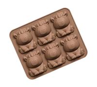 Ice Molds Whiskey Easy - Release Capybara Non Stick, Silicone 6 Cavities Cute, Cubes Tray Coffee Beer Cold | Whiskey Easy Release Capybara Non Stick Silicone 6 Cavities Cute Ice Cubes Tray for W