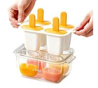 Ice Pop Maker Mold, 4 Slot Non Stick Easy Release Drip Proof Freezer Ice Cream Tray Reusable Dessert Mold Set, for Home Kitchen Summer Treats Kids Family Party Gathering Use