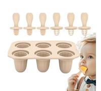 Ice Pop Molds, Reusable 6 Grid Freezer Cake pop Tray, 4.72x3.94x3.19 Inches Easy Release Silicone Food Molder for Dessert Homemade, Lollipops, Jelly, Desserts, Icecream