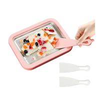 Ice Roll Plate - DIY Cold Stone Freezing, Snack Preparation Board with Two Stainless Steel Scrapers, Rapid Chill Performance Design, Ideal for Kids Birthdays Picnic Celebration