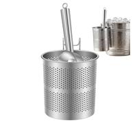 Ice Scoop and Holder - Stainless Steel Scooper Kit, Commercial Bar Metal Shovel Container, Sanitary Kitchen Countertop Organizer, Refrigerator Ice Bucket Station Accessory, Party Pub | for