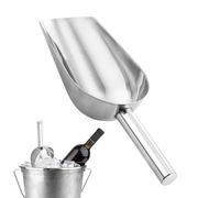 Ice Scoop - Escuela de acero inoxidable, herramienta de servidor de alimentos, pala de metal, organizador de cocina para recipientes de hielo, hoja de trabajo