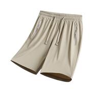 Ice Shorts for Women Over 50, Ice Silk Quick-Dry Stretch Shorts for Summer Wear and Outdoor Activities (Khaki,XL)