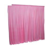 Ice Silk Chiffon Wedding Backdrop Panels, Party Drape Hanging Curtains Fondo de Boda Elegante(Pink,3x3.0M)