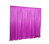 Ice Silk Chiffon Wedding Backdrop Panels, Party Drape Hanging Curtains Fondo de Boda Elegante(Purple1,3x3.0M)