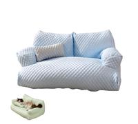 Ice Silk Cooling Pet Bed Breathable Washable Dog Sofa Bed, Removable and Washable Pet Bed, Dog Cooling Bed Summer Sleeping Cool Ice Silk Bed for Small Large Dogs (M,Blue)
