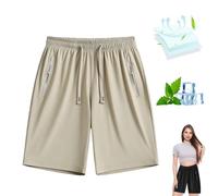 Ice Silk Cooling Shorts for Women, Women's Ice Silk Quick Drying Stretch Shorts, Ice Active Shortss Women (Khaki,5XL)