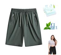 Ice Silk Cooling Shorts for Women, Women's Ice Silk Quick Drying Stretch Shorts, Ice Active Shortss Women (Army Green,XXL)