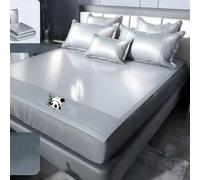 Ice Silk - Juego de alfombrillas refrescantes, lavables a máquina con fundas de almohada, diseño de flujo de aire 3D para cama individual, California King, sábana encimera y sábana bajera (alfombrilla