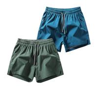 Ice Silk Quick-Dry Athletic Gym Shorts 4-Piece Pack, Lightweight 3 Inch Running Shorts Men - Unrestricted Breathable Comfort (2PCS-F)