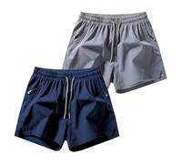 Ice Silk Quick-Dry Athletic Gym Shorts 4-Piece Pack, Lightweight 3 Inch Running Shorts Men - Unrestricted Breathable Comfort (2PCS-D)