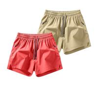 Ice Silk Quick-Dry Athletic Gym Shorts 4-Piece Pack, Lightweight Cooling Sports Gym Shorts Men with Zippered Pockets (2pcs-C,XXL)