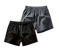 Ice Silk Quick-Dry Athletic Gym Shorts 4-Piece Pack, Lightweight Cooling Sports Gym Shorts Men with Zippered Pockets (2pcs-A,S)