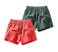 Ice Silk Quick-Dry Athletic Gym Shorts 4-Piece Pack, Lightweight Cooling Sports Gym Shorts Men with Zippered Pockets (2pcs-D,XXL)