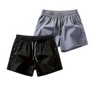 Ice Silk Quick-Dry Athletic Gym Shorts 4-Piece Pack, Lightweight Cooling Sports Gym Shorts Men with Zippered Pockets (2pcs-B,L)