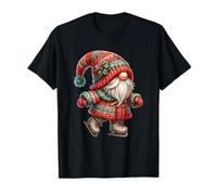 Ice Skating Grandpa with Vintage Ice Skates Cute Xmas GNOME Camiseta