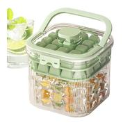 Ice Storage Bin, Sealed Ice Container with Lid, Includes 2 Trays and Spoon, Sturdy and Stackable, 6.69x6.69x6.3 inches, Refrigerator, Outdoor Camping, and Barbacoa
